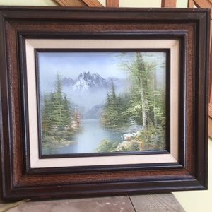 vintage original oil on canvas picture with frame
